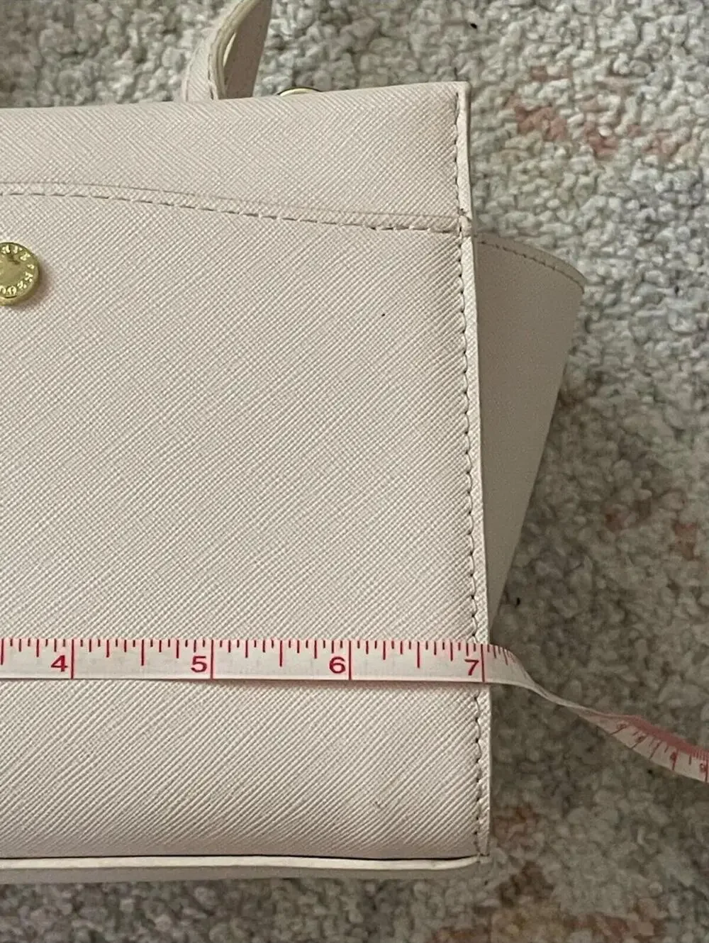 Steve Madden Mini Tote Handbag in Cream with Crossbody Strap